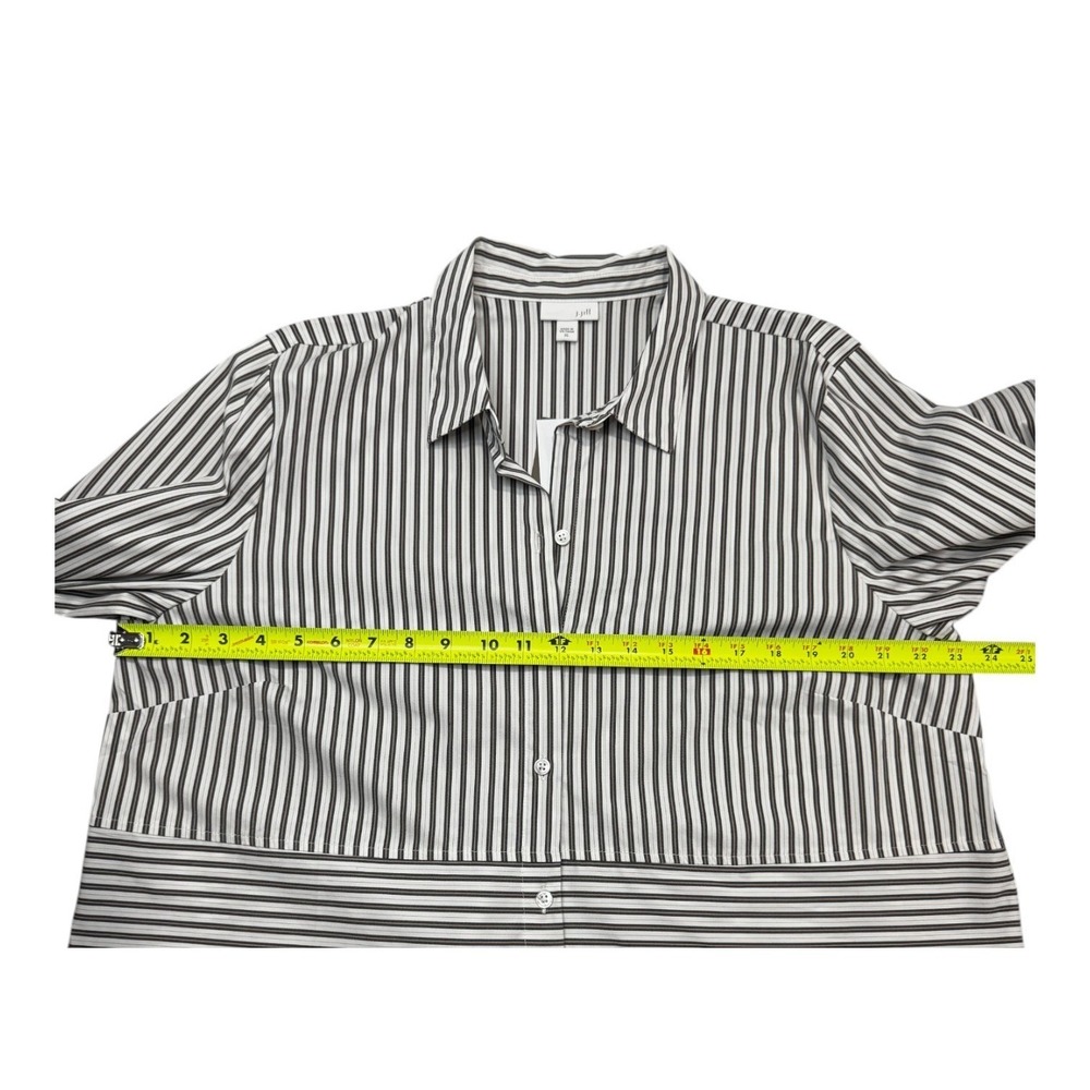 NEW J. Jill Womens Button Down Top Sz XL Black Striped Shirt Office‎ Career Fall - Picture 10 of 14